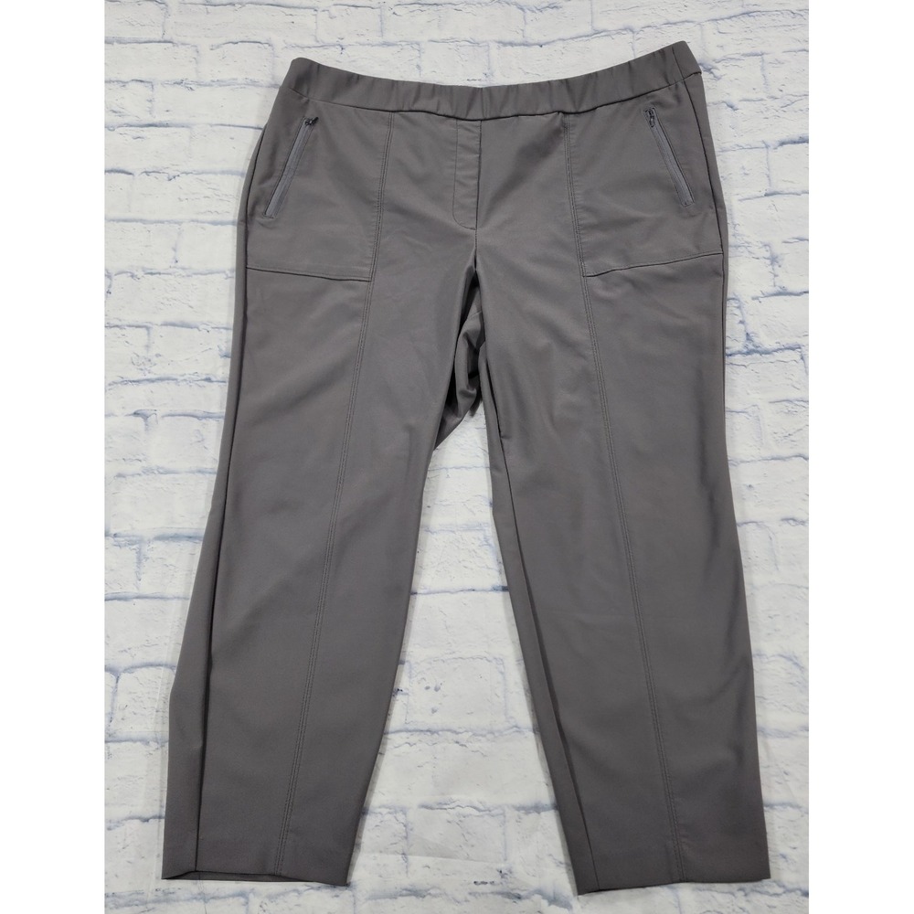 Lane Bryant WOMENS SIZE 24 On the Go Slim Ankle Stretch Mid Rise Pants Gray